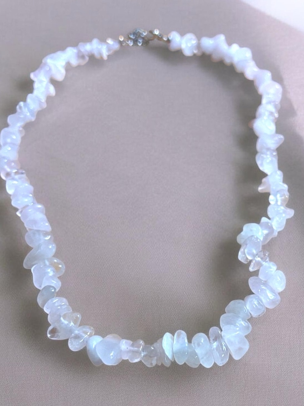 Rose Quartz Chip Necklace - Soft Pink Women’s Jewelry